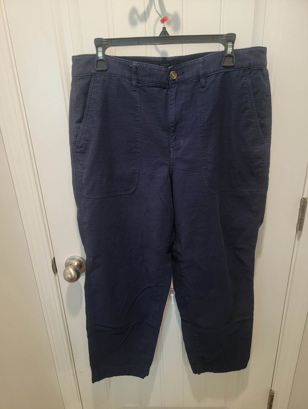 J. Crew Plus Size 14 Navy Blue Ankle Cropped Straight Leg 27" Inseam 18" Waist